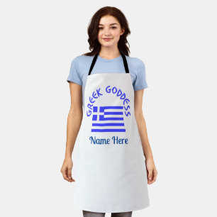 Griechische Göttin und Flagge Griechenlands Person Schürze