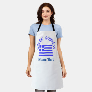Griechische Göttin und Flagge Griechenlands Person Schürze