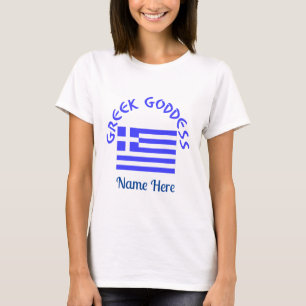 Griechische Göttin und Flagge Griechenlands Person T-Shirt