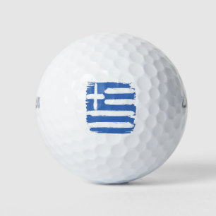 Griechische Grunge Vintage Flagge Griechenland Golfball
