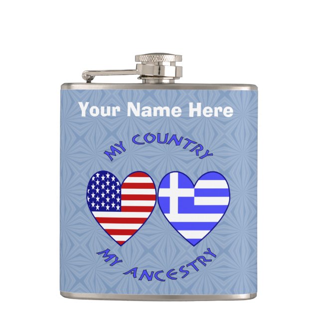 Griechische Herkunft USA Flachmann (Vorderseite)