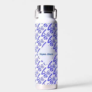Griechische Herzflagge Blau Liebe Karo Blau Person Trinkflasche
