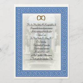 Griechische Hochzeit Einladung Blue Key elegant