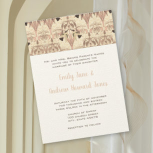 Griechische Hochzeit Rosa Kolibri Art Deco Hochzei Einladung