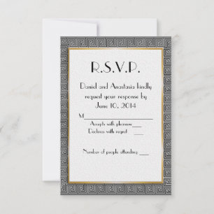 Griechische Hochzeitskarte RSVP Karte