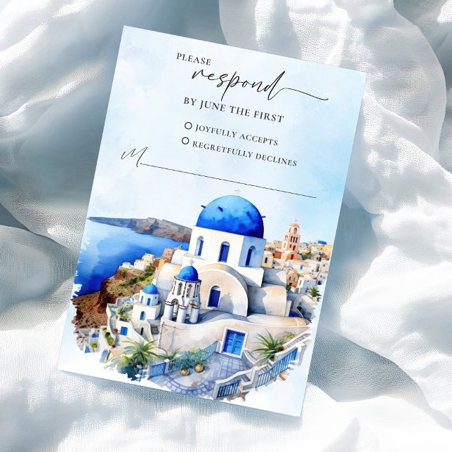 Griechische Hochzeitstipendienkarte RSVP Karte (Greek Wedding RSVP Response Card)
