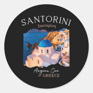 Griechische Insel Santorini Griechenland Oia Villa Runder Aufkleber