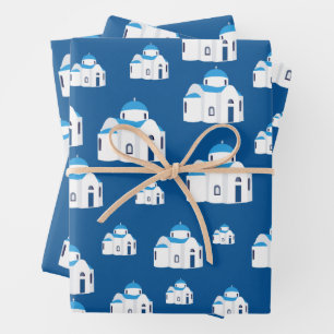 Griechische Insel Santorini Kirche Geschenkpapier Set