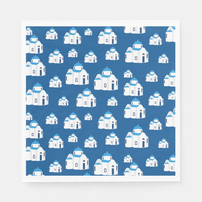Griechische Insel Santorini Kirche Serviette (Vorderseite)
