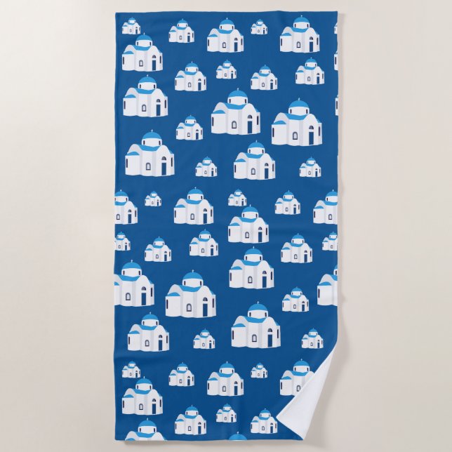 Griechische Insel Santorini Kirche Strandtuch (Vorderseite)