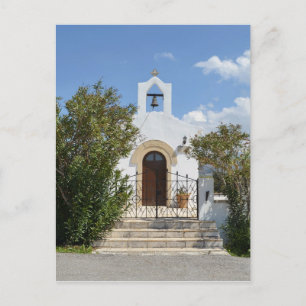 Griechische Insel Weiße Kirche Postkarte