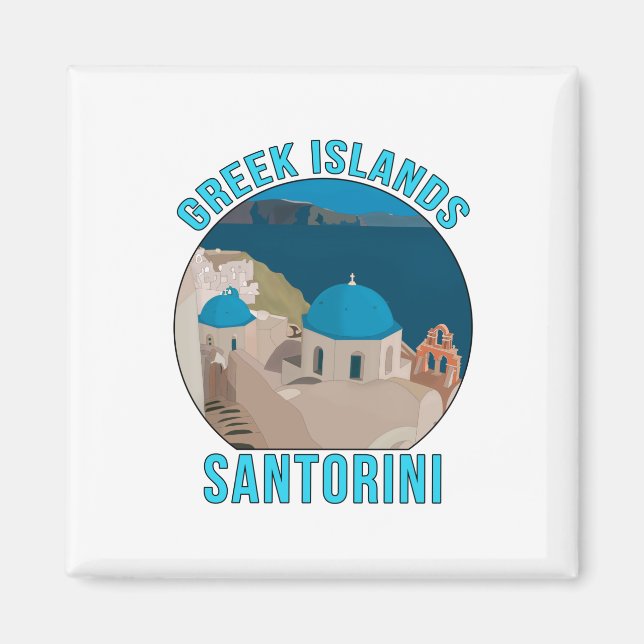 Griechische Inseln Santorini Magnet (Vorne)