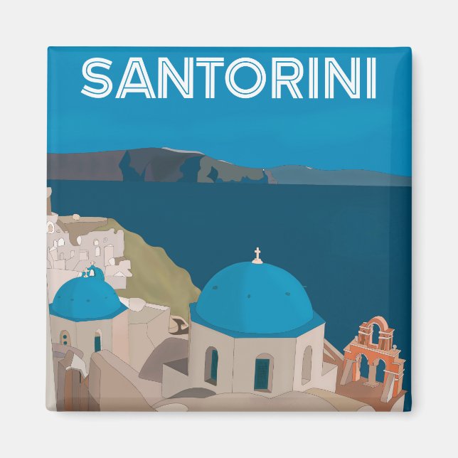 Griechische Inseln Santorini Magnet (Vorne)