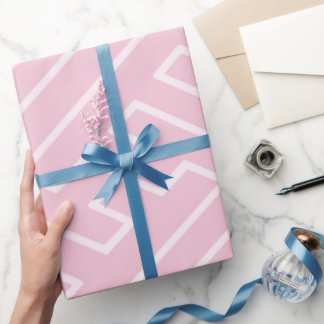 Griechische Inspiration Geometrische Linien Blush- Geschenkpapier