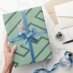 Griechische Inspiration Geometrische Linien Grüner Geschenkpapier