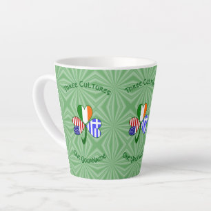 Griechische Irische USA Shamrock-Flaggen Personali Milchtasse