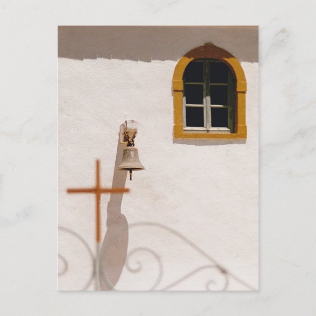 Griechische Kirche mit Kreuz Save the Date Ankündigungspostkarte (Vorderseite)