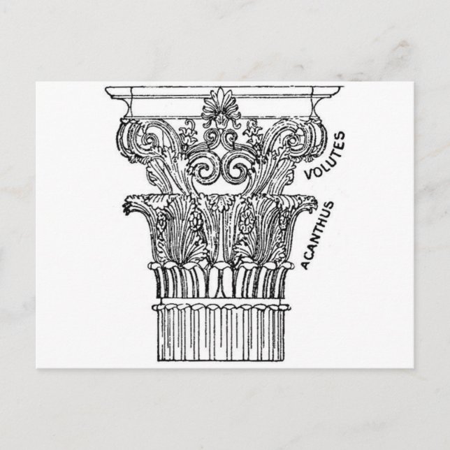 Griechische Kolonne Postkarte (Vorderseite)