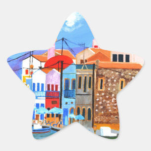 griechische Küste Stern-Aufkleber