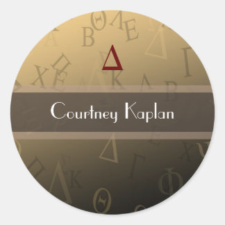 Griechische Lebenskleber, Monogramm Runder Aufkleber