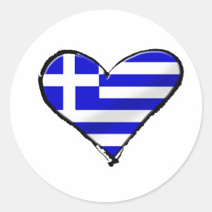 Griechische Liebe - I Liebe Griechenland Flagge Li Runder Aufkleber
