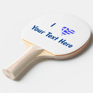 Griechische Liebesflagge Herz Personalisiert Tischtennis Schläger