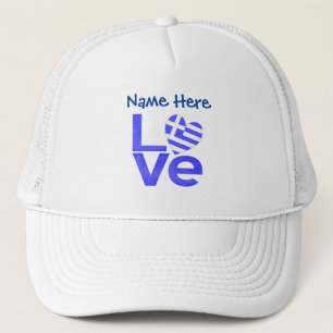 Griechische LOVE Blaue Personalisierte Truckerkappe