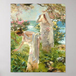 Griechische Mädchen an der Küste Joaquin Sorolla Y Poster