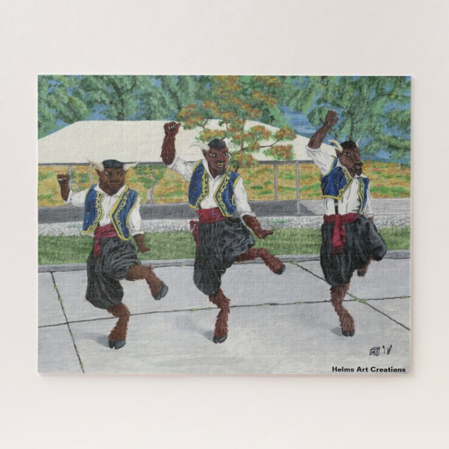 Griechische Minotaurs tanzen großes Fantasy Art Pu Puzzle (Horizontal)