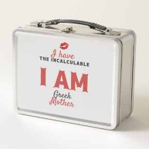 Griechische Mutter Witziges Design Zwischenablage Metall Brotdose