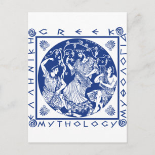 Griechische Mythologie - Blau Postkarte