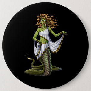 Griechische Mythologie Goddess Medusa Button