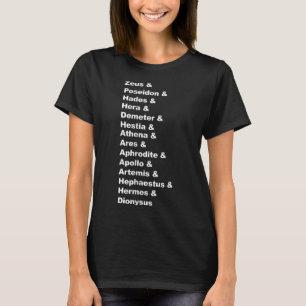 Griechische Mythologie Gods Pantheon Liste der Nam T-Shirt