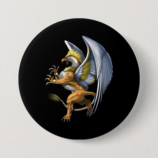 Griechische Mythologie Griffin Button (Vorderseite)
