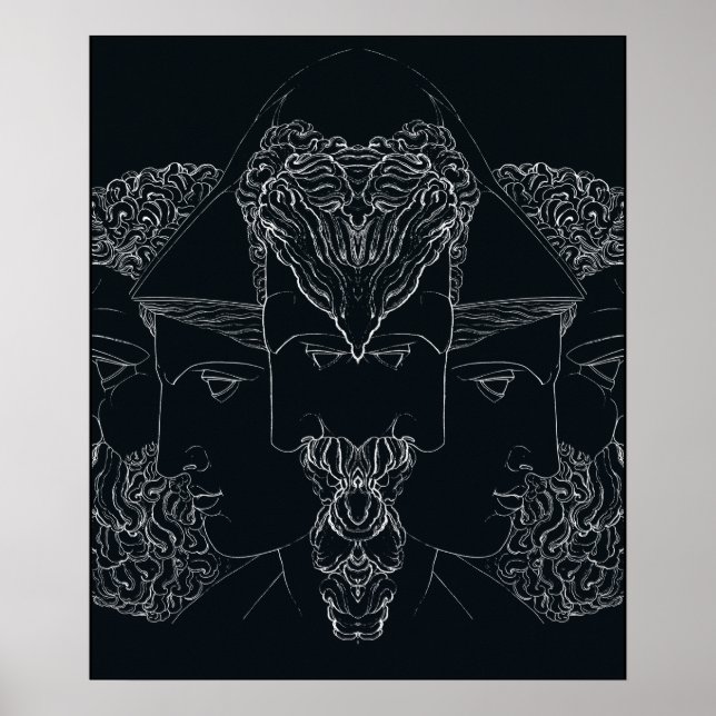 Griechische Mythologie Jupiter Minerva Hercules Poster (Vorne)