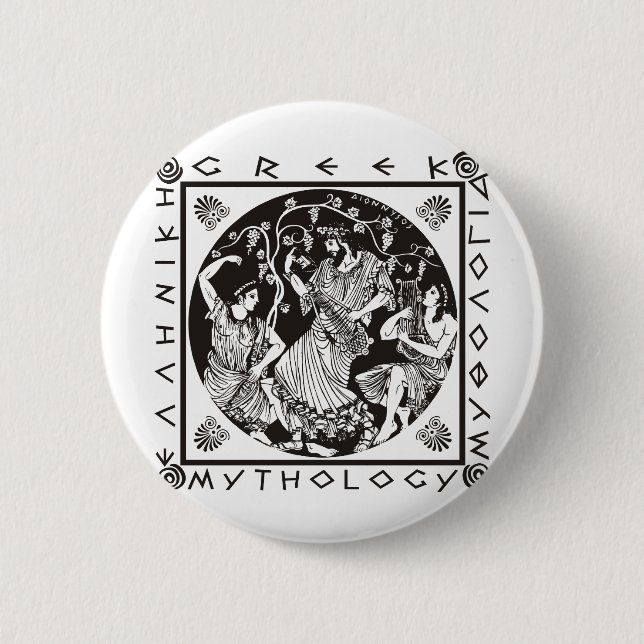 Griechische Mythologie - Schwarzes Button (Vorderseite)
