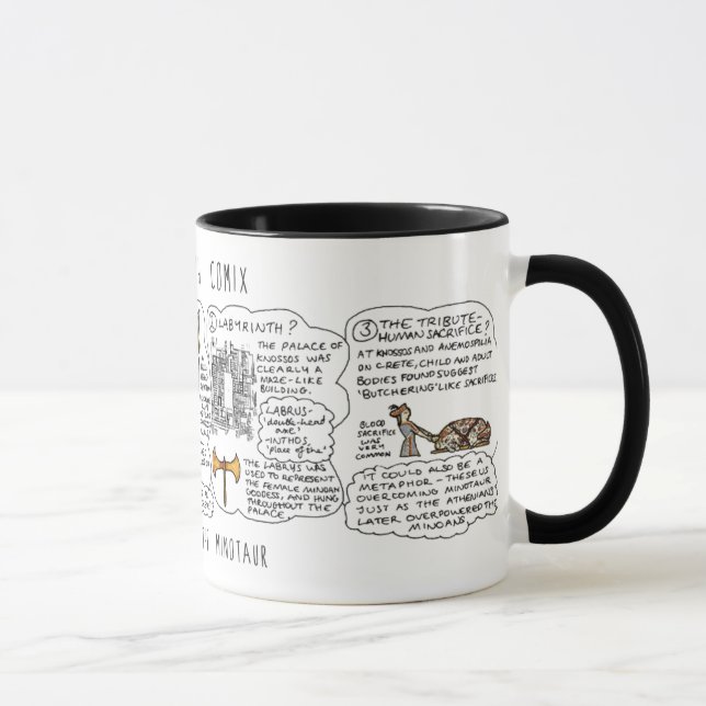 Griechische Mythos Comix Minotaur Mythos Tasse! Tasse (Rechts)