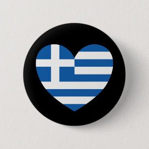 Griechische Pride-Flagge Liebe Herz Button
