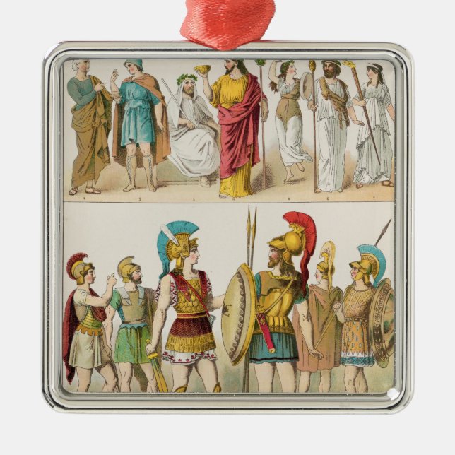 Griechische religiöse und Militär kleidet an Ornament Aus Metall (Vorne)