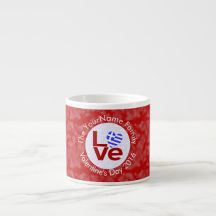 Griechische rote LOVE-Flagge personalisiert Espressotasse