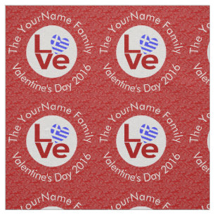 Griechische rote LOVE Herz Flagge Personalisierter Stoff