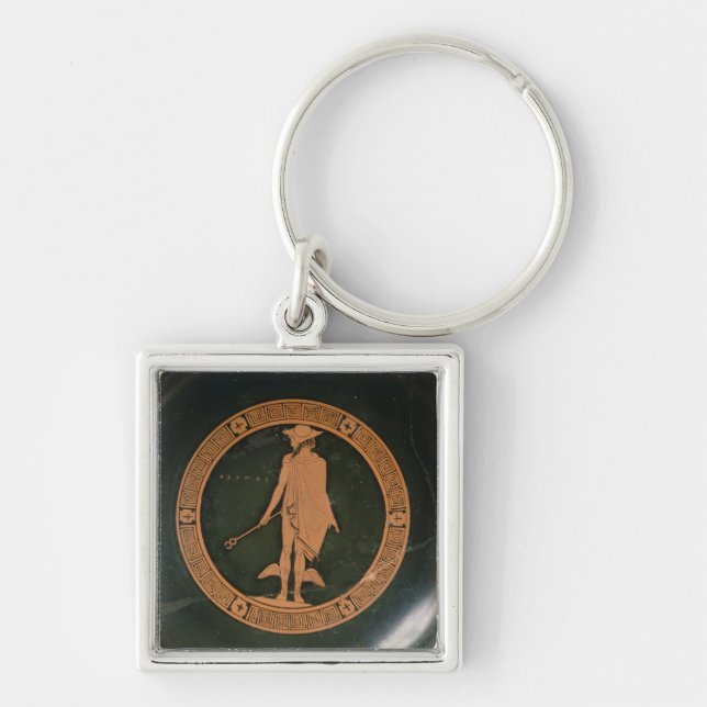 Griechische Rotzahl Schale, den Gott Hermes Schlüsselanhänger (Vorne)