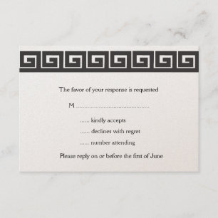 Griechische RSVP-Schlüsselkarten RSVP Karte