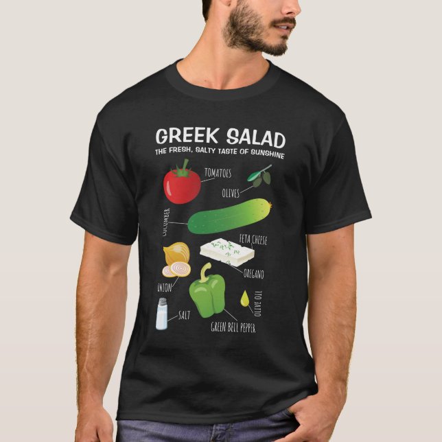 Griechische Salatzutaten - Ein Geschmack des Sonne T-Shirt (Vorderseite)