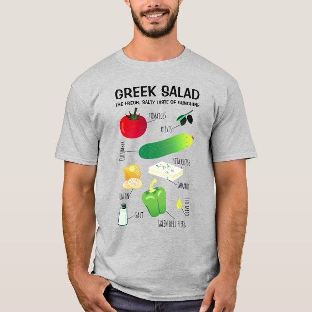 Griechische Salatzutaten - Ein Geschmack des Sonne T-Shirt (Vorderseite)