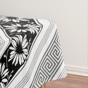 Griechische Schlüssel und Milchschlüssel schwarz u Tischdecke