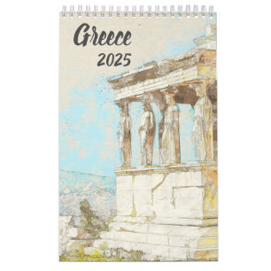 Griechische Skizzen 2025 Wandkalender – Handgezeic