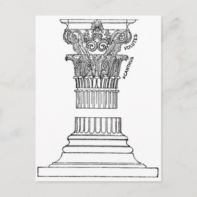 Griechische Spalte Postkarte (Vorderseite)