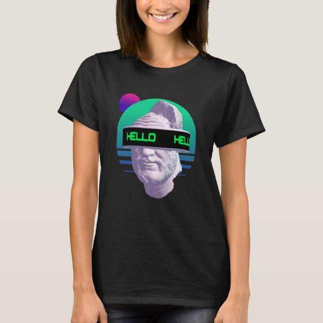 Griechische Statue Vaporwave Retrowave Synthwave Ä T-Shirt (Vorderseite)