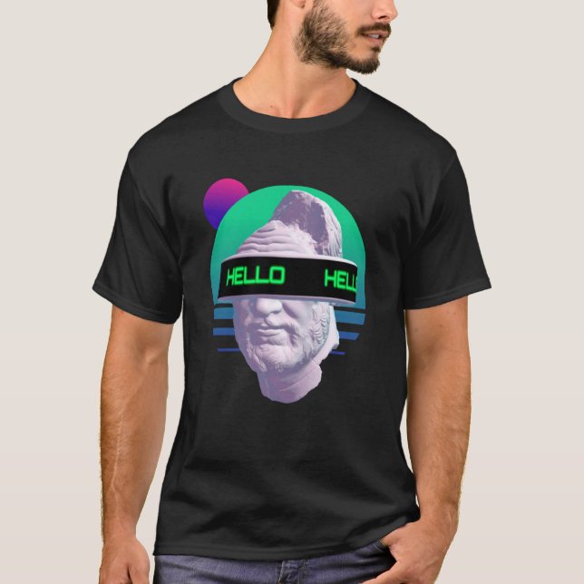 Griechische Statue Vaporwave Retrowave Synthwave Ä T-Shirt (Vorderseite)